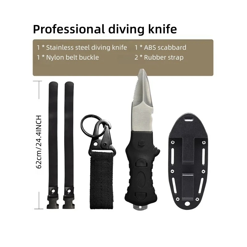Dive Knife Titanium - 屋外水難救助ナイフ、スピアフィッシングダイビングナイフ、ステンレス鋼ダイビングツール、ロープカッター