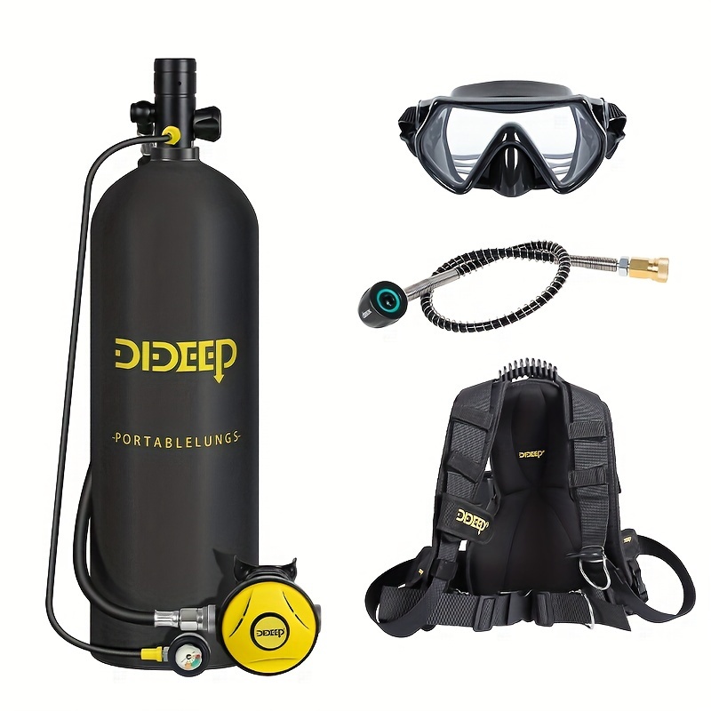 Aquatic Diving - DIDEEP 4Lミニスキューバダイビングタンクセット、最大40～60分の水中ダイビングシリンダー、高容量ポータブル肺呼吸装置（HDマスク付き）