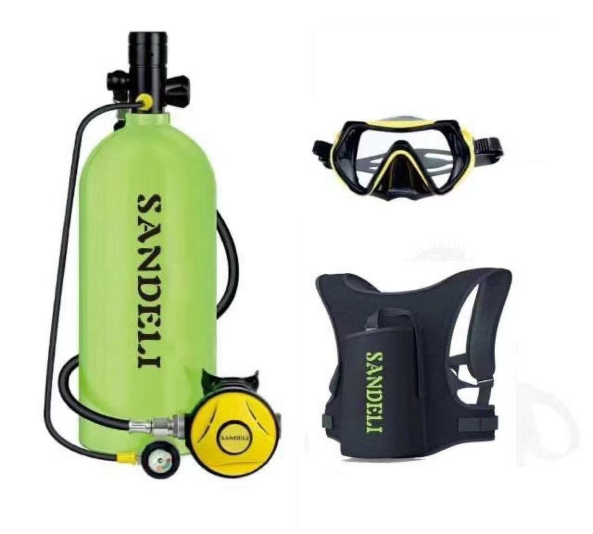 Aquatic Diving - メーカー製4リットルスキューバタンクレギュレーターとフルフェイスマスク、40～50分間使用可能なダイビング機器
