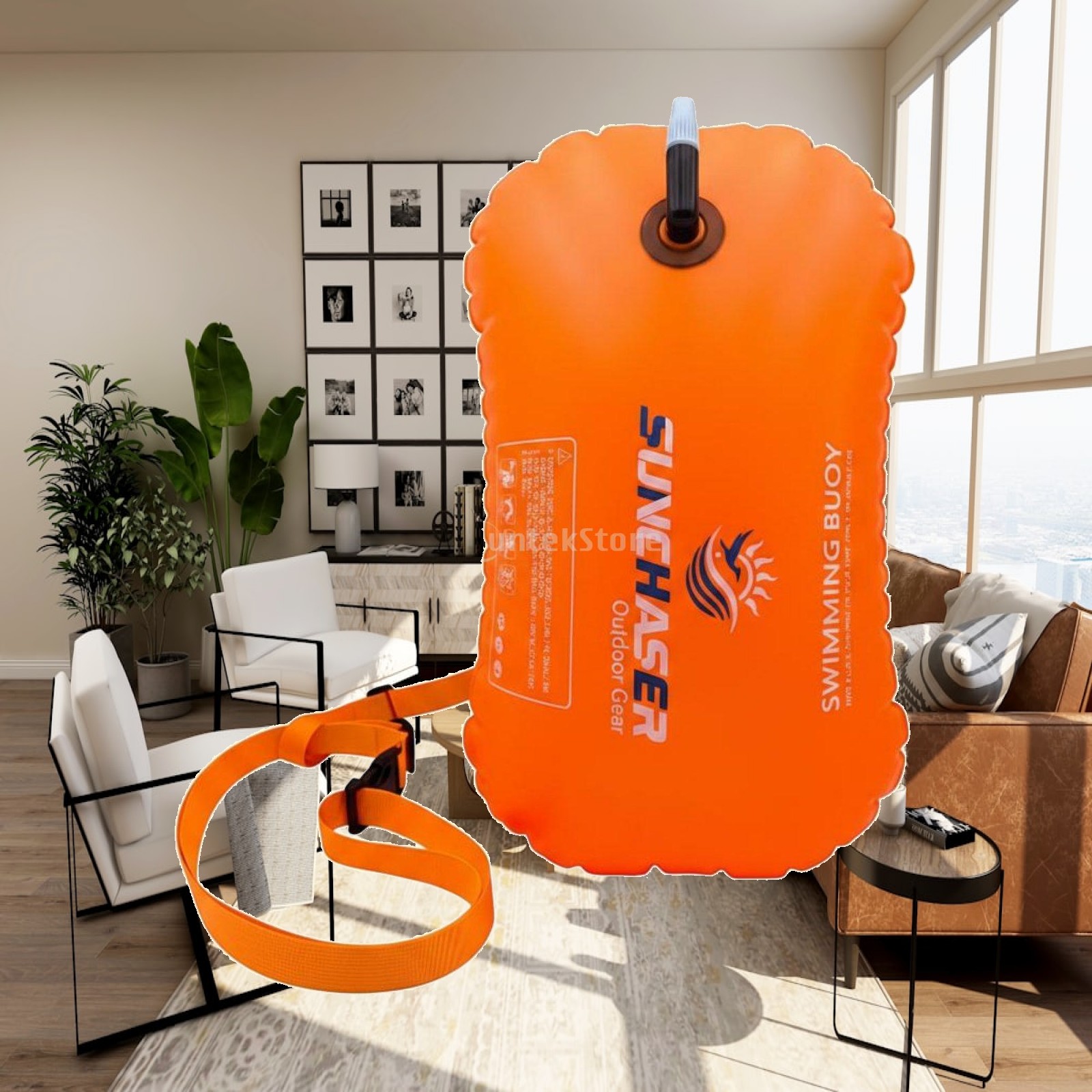 Aquatic Sports Equipment - スイミングフロート インフレータブル 防水ポーチ ブライトプールブイ 大人用 アクアティックスポーツおよび水泳用具