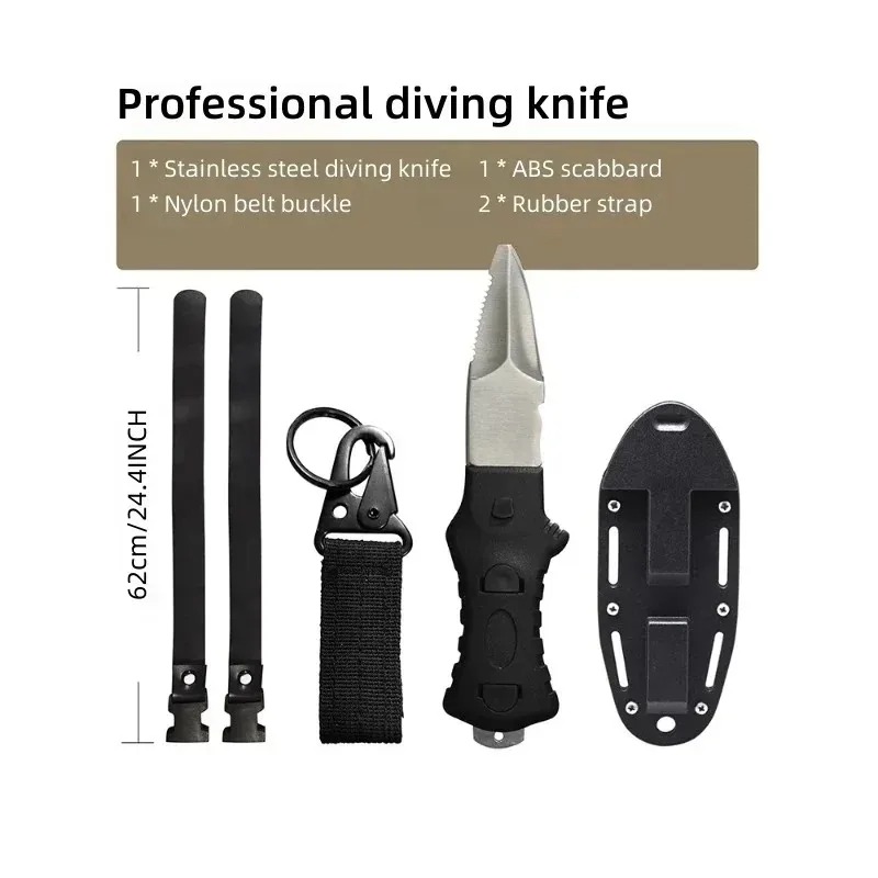 Dive Knife Titanium - 屋外水難救助ナイフ、スピアフィッシングダイビングナイフ、ステンレス鋼ダイビングツール、ロープカッター