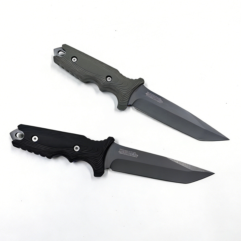 Dive Knife Titanium - 8071高品質ステンレス鋼ストレートナイフ - 440CブレードABSハンドル、アウトドアキャンプやハイキング、登山用ナイフに最適