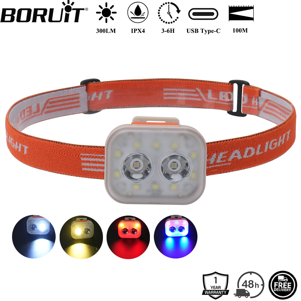 Aquatic Sports Hat - BORUiT 300LM キャップクリップ LED ヘッドランプ USB-C