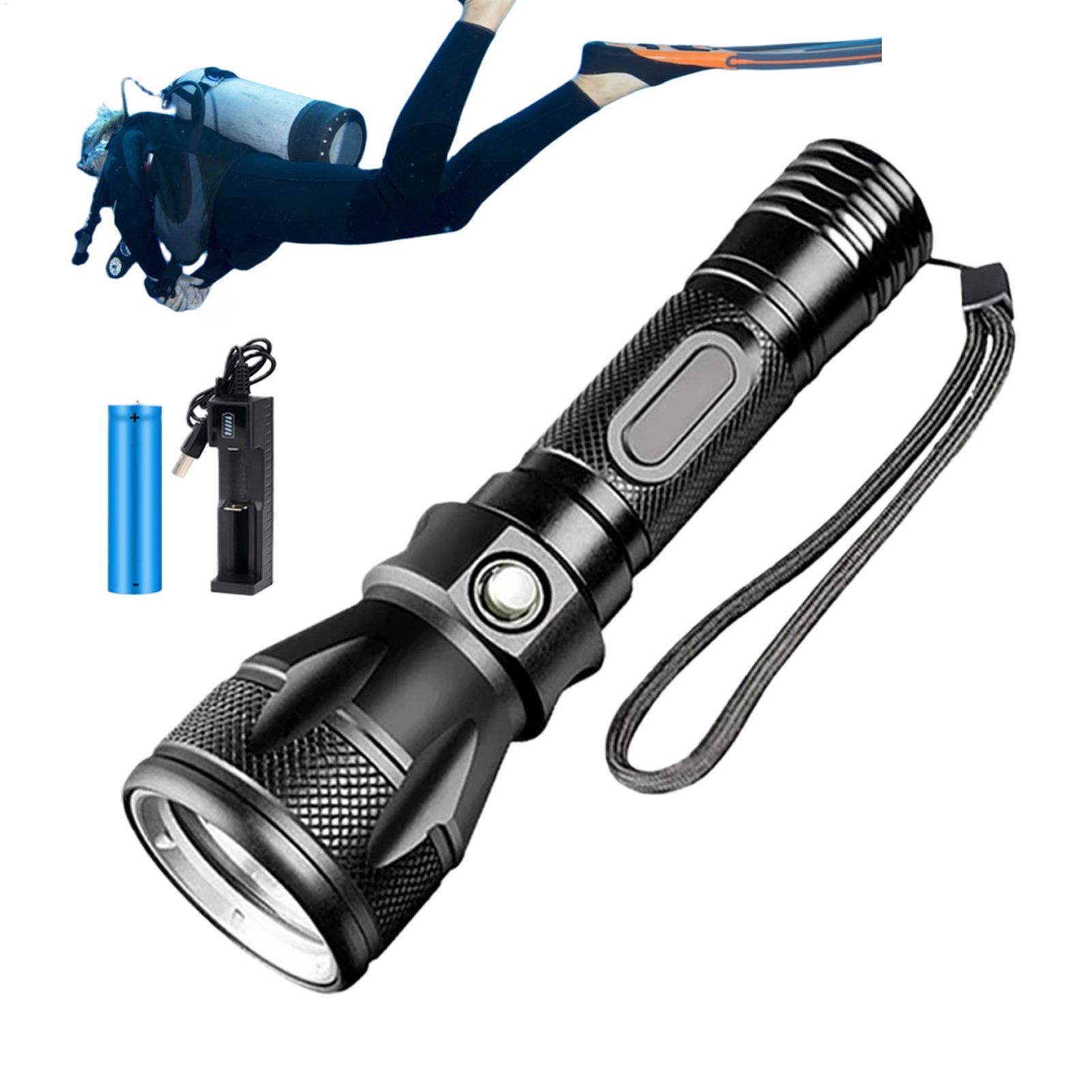 3モード強力充電式防水LEDダイビング懐中電灯トーチポータブ - Aquatic Diving のレビューと価格