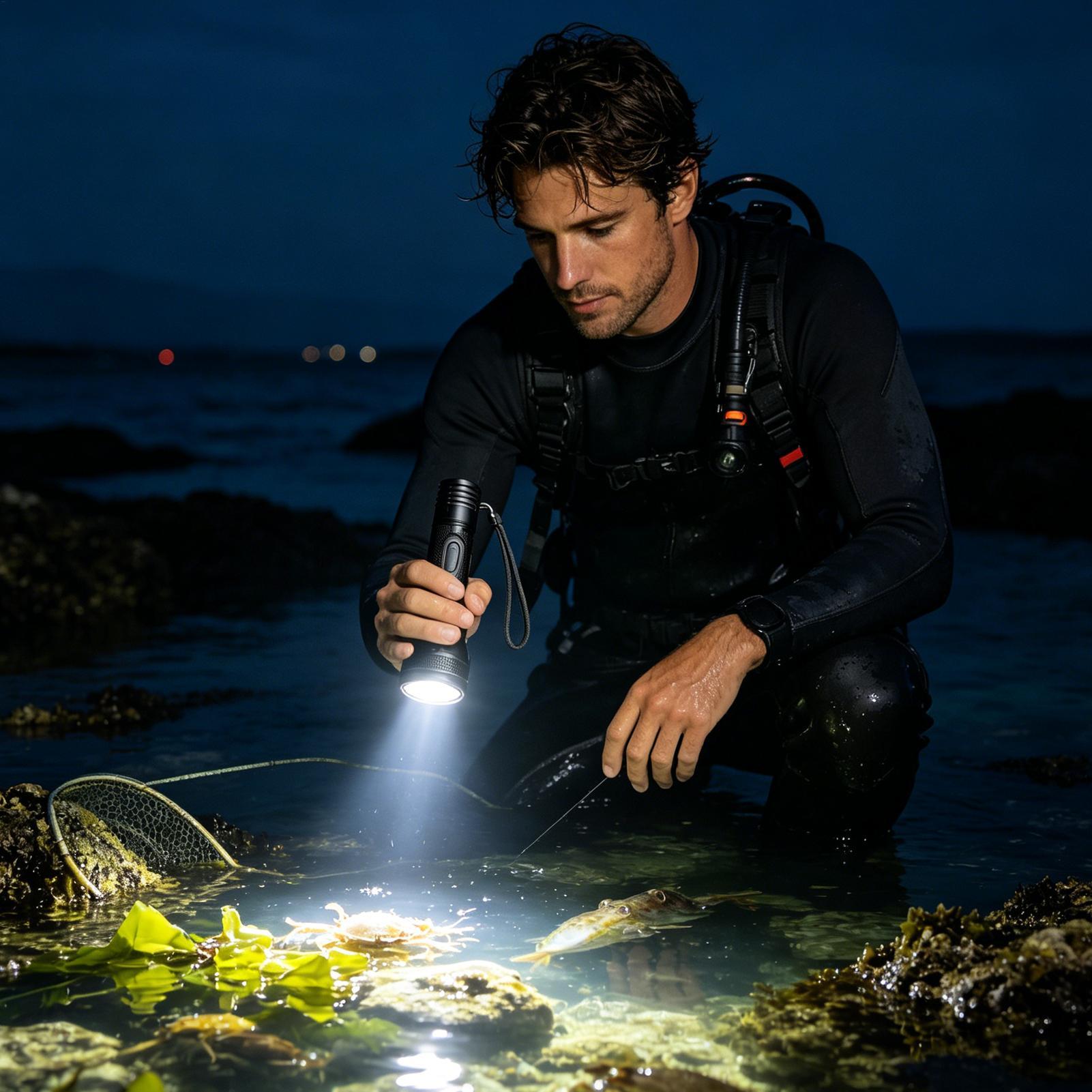 3モード強力充電式防水LEDダイビング懐中電灯トーチポータブ - Aquatic Diving のレビューと価格