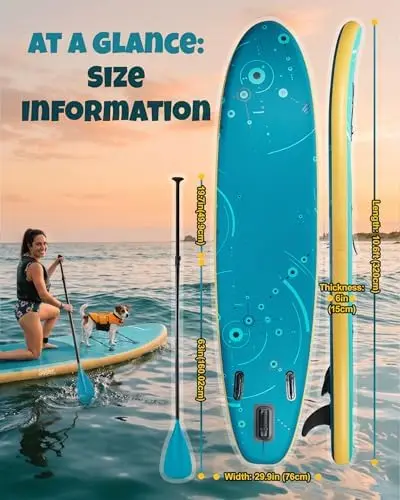 エクストラワイドインフレータブルスタンドアップパドルボード、 - Stand Up Paddle Leash のレビューと価格