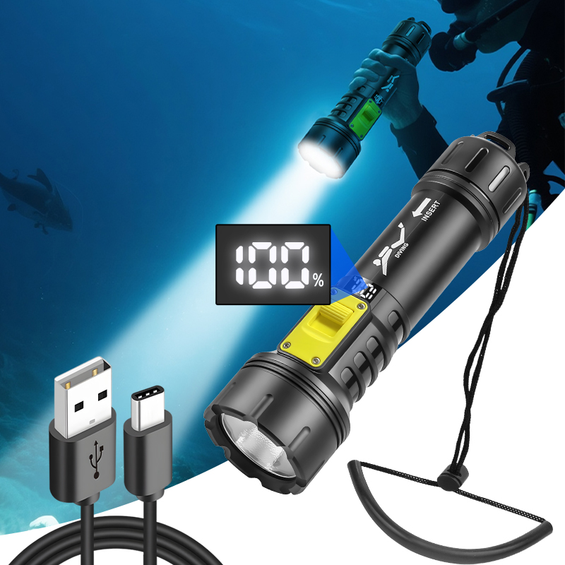 新しい XHP70 ダイビング懐中電灯 IPX8 防水デジタ - Aquatic Diving のレビューと価格