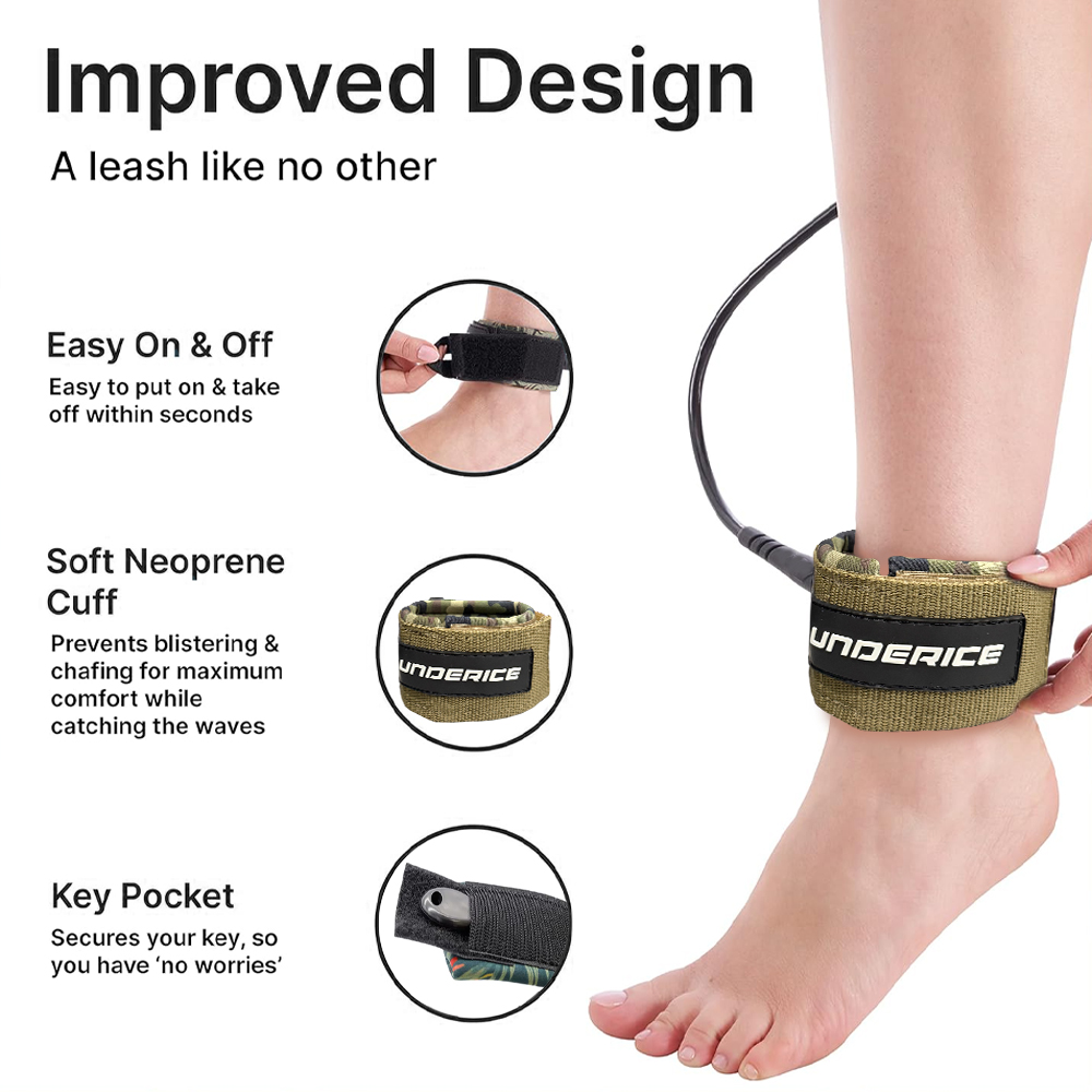 UICE サーフボードリーシュ 6-9フィート SUP アン - Stand Up Paddle Leash のレビューと価格