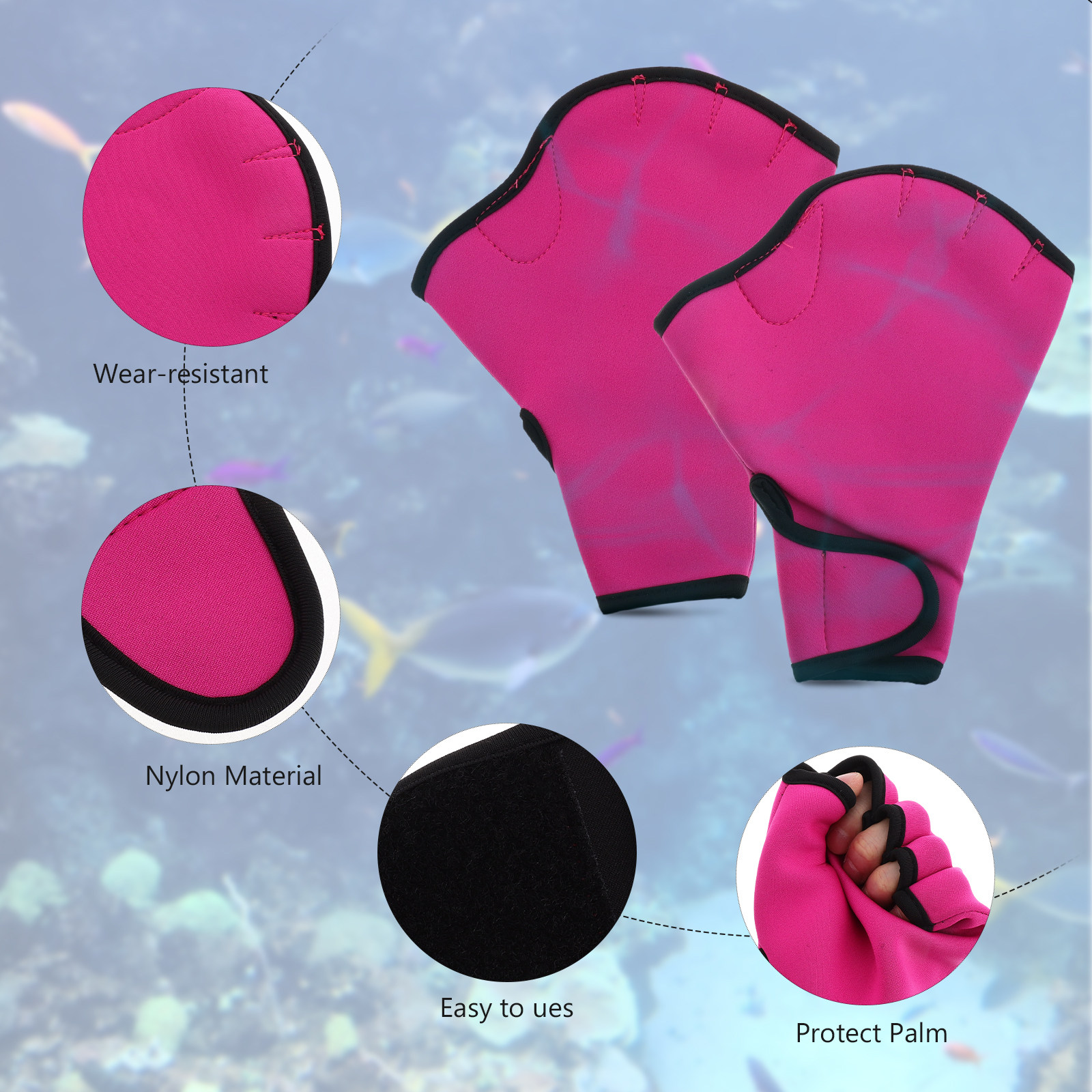 1組のスイムトレーニンググローブ ナイロン製ハンドプロテクタ - Aquatic Sports Equipment のレビューと価格